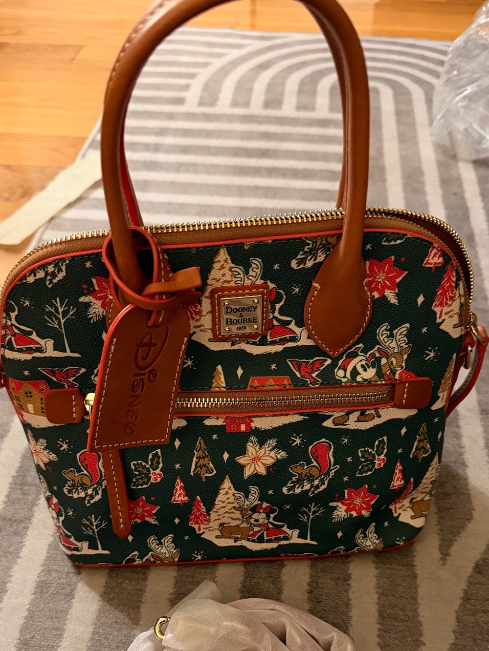 Christmas 2022 Mickey and Minnie Mouse Satchel by Disney Dooney and Bourke